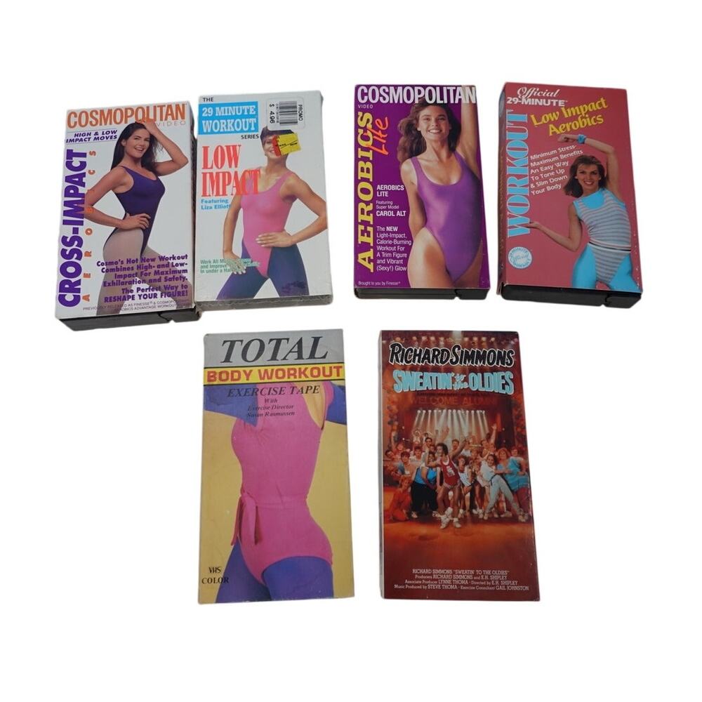 Lot of 6 Vintage Workout VHS